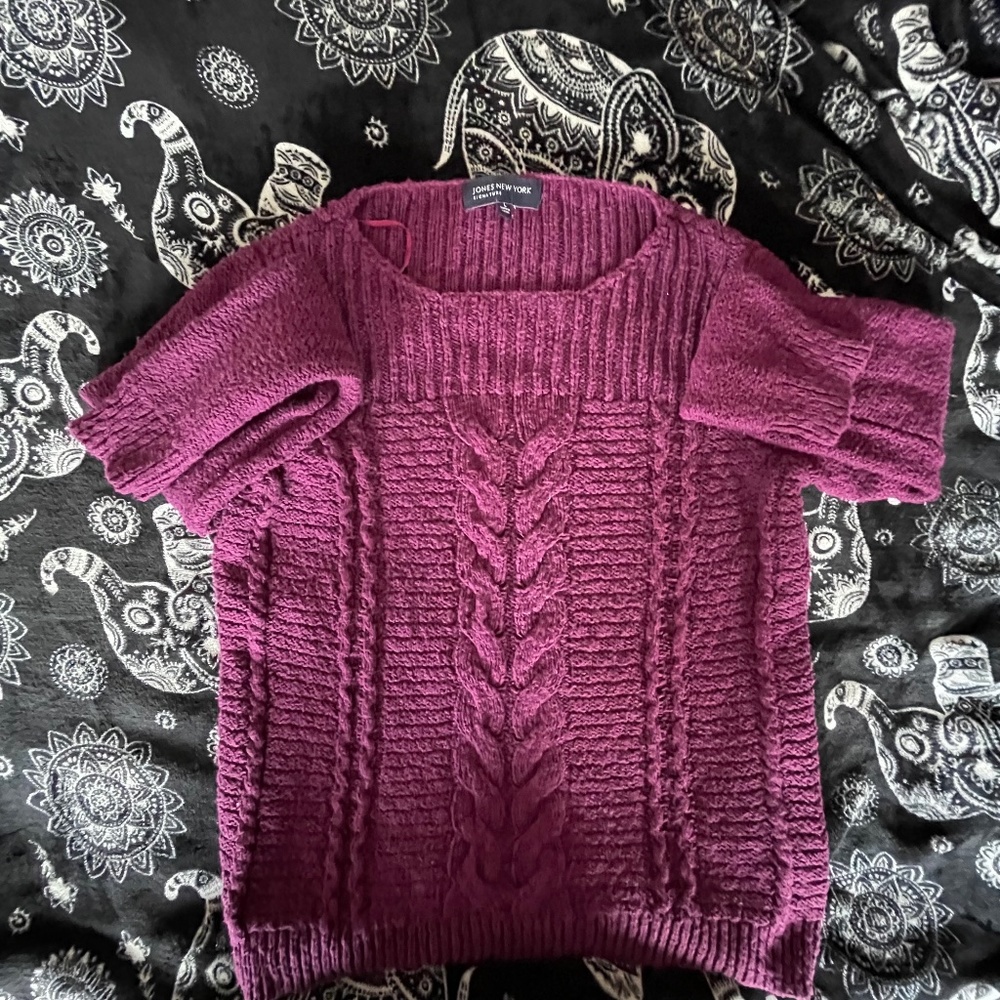 Jones New York Cozy Knit Sweater in Burgundy/Wine colour Sz L